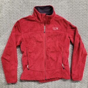 Mountain Hardwear Fleece Jacket Womens Pyxis Tech Plush Sz Small Red Full‎ Zip